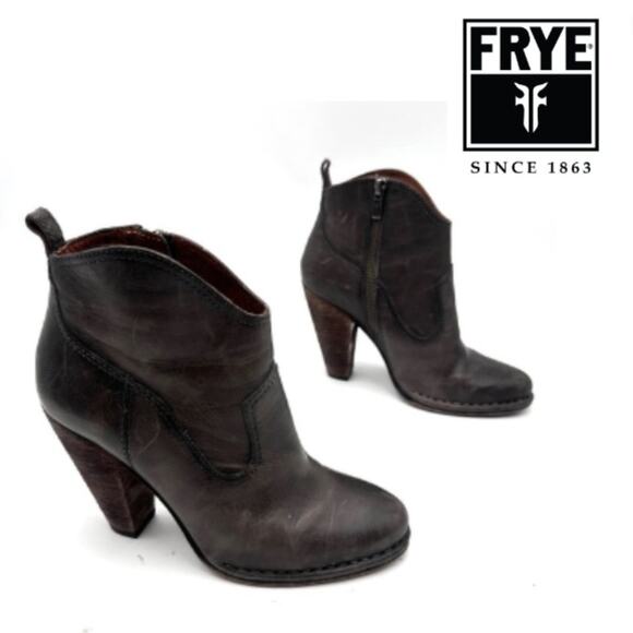FRYE  Madeline Short Distressed Smoke Leather Boots Women’s Size 7.5 - Picture 1 of 16